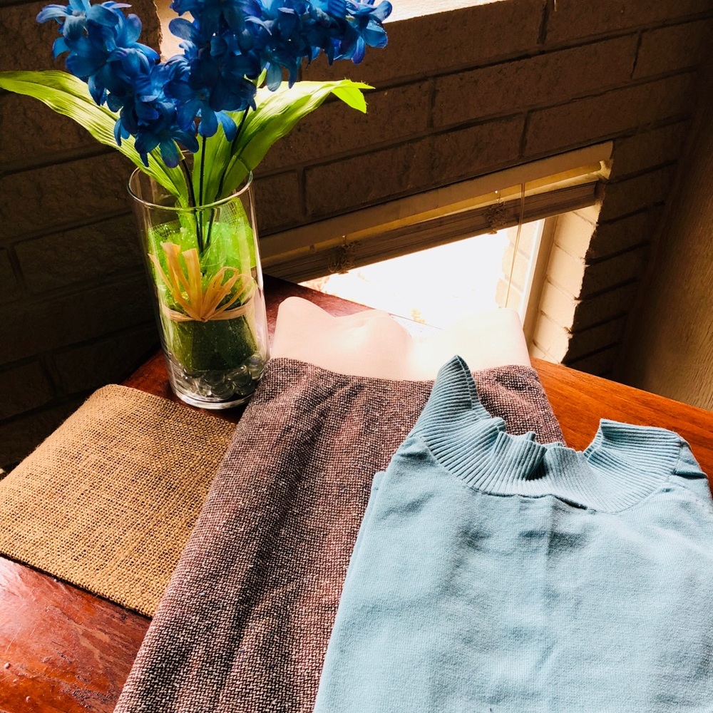 Maternity skirt and sweater.